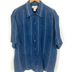 Ermenegildo Zegna Mens XL 100% Linen Luxury Shirt Blue Made in Italy